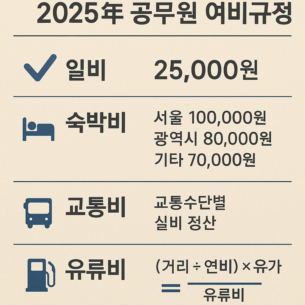 공무원 여비규정 요약