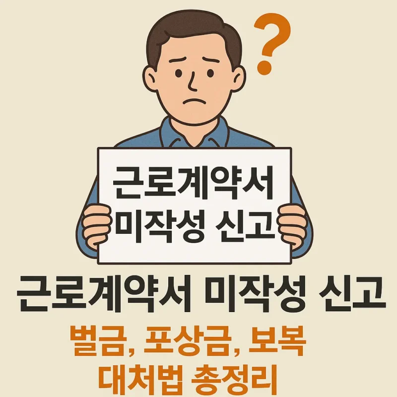근로계약서 미작성 신고 벌금 포상금
