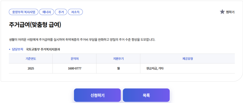 복지로 주거급여 안내 신청
1인가구 주거안정 지원금