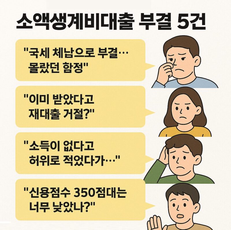 소액생계비대출 부결 사유