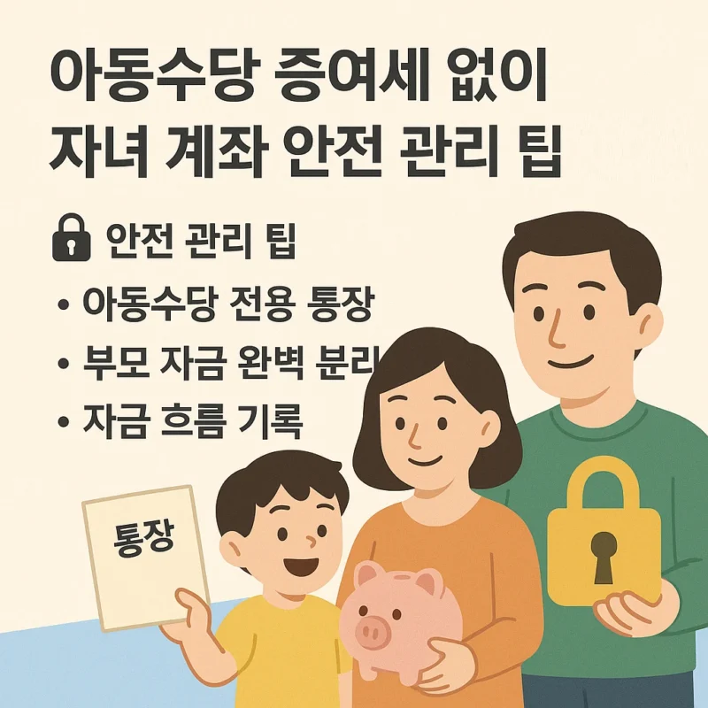 아동수당 증여세 없이 안전관리 팁