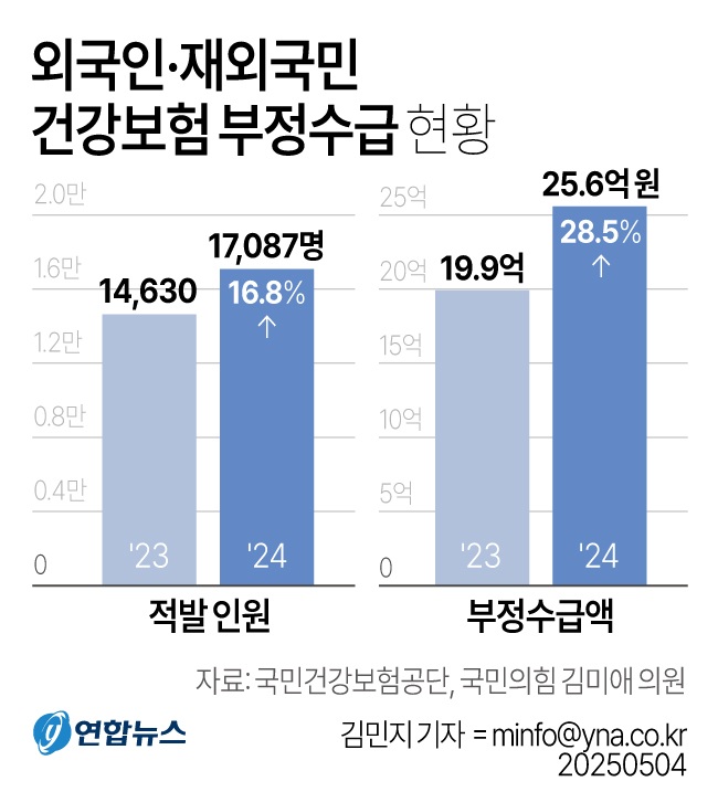 외국인 건강보험 문제점
부정수급 현황