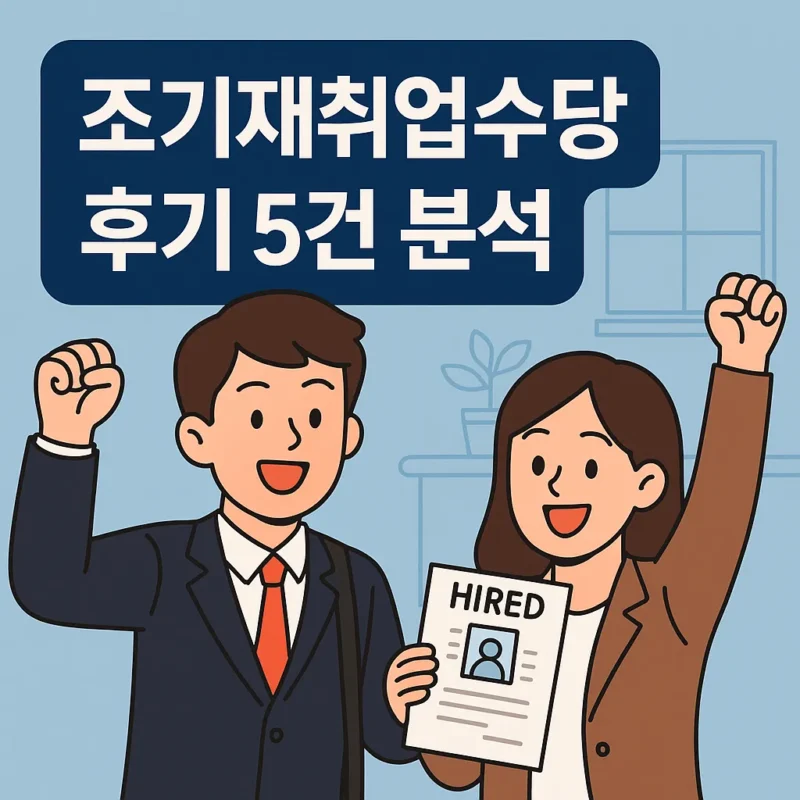 조기재취업수당 후기 5건 분석