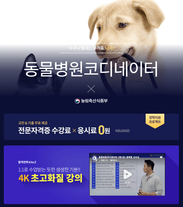 동물병원 코디네이터 자격증 정보 확인