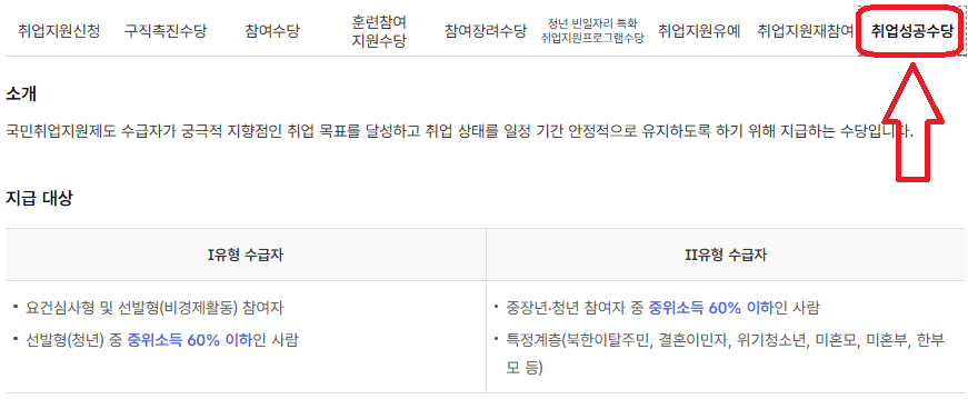 국민취업지원제도 취업성공수당 신청하기