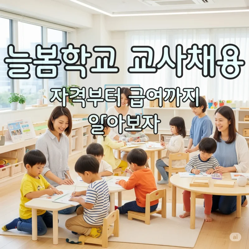 늘봄학교 교사채용 자격부터 급여까지