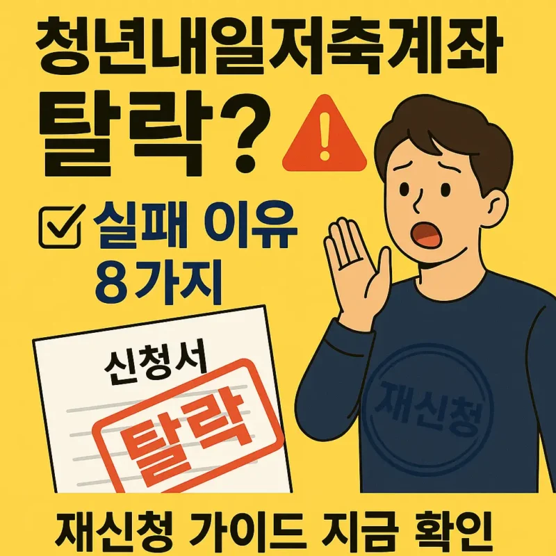 청년내일저축계좌 탈락 사유 8가지