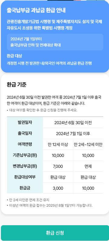 출국세 환급 신청하기
