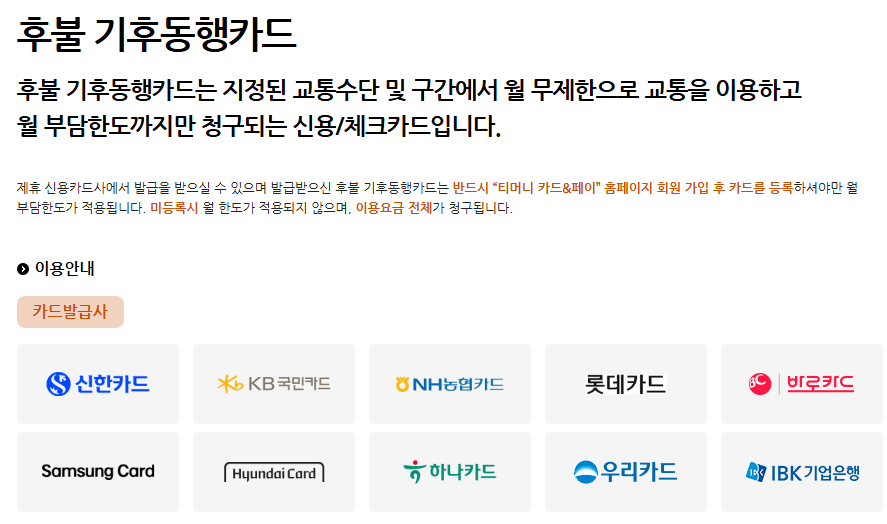 기후동행카드 후불카드