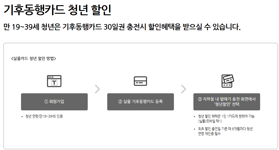 기후동행카드 청년 할인