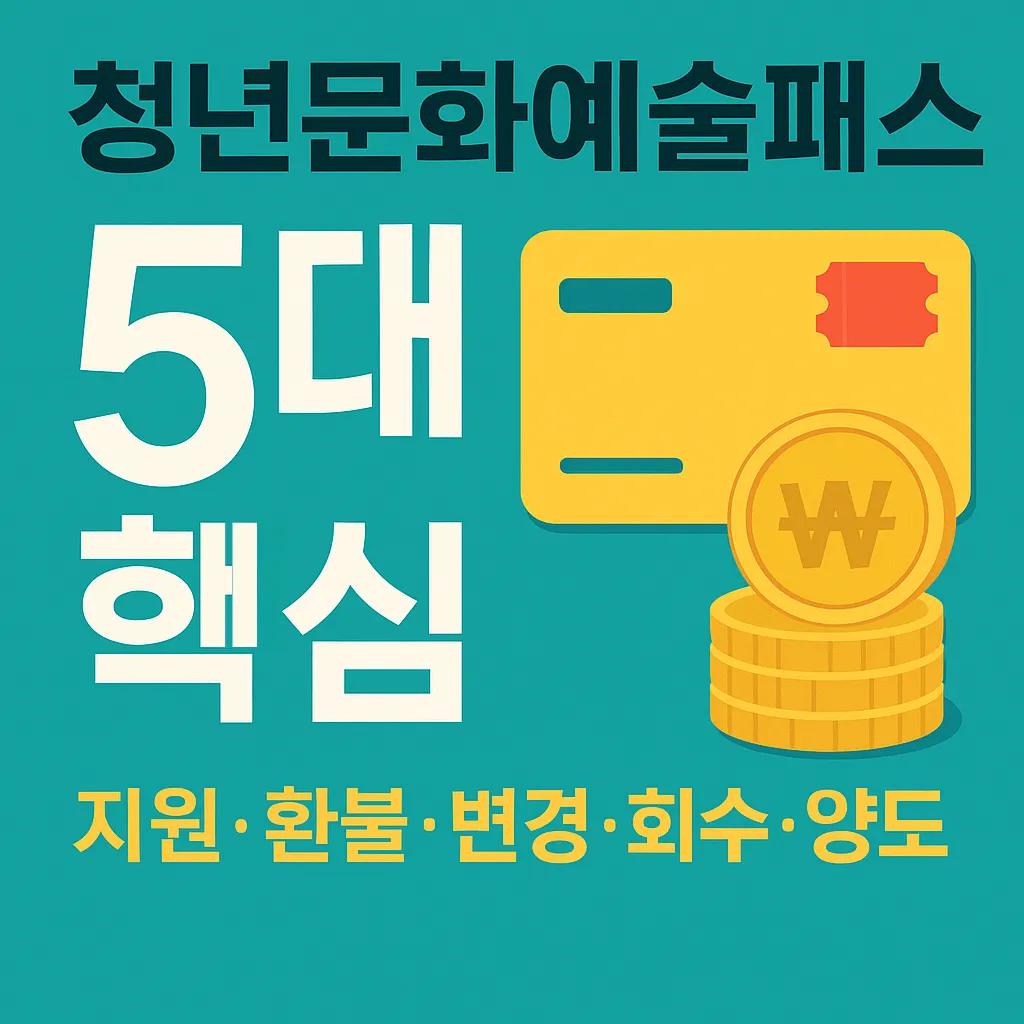 청년문화예술패스 변경 취소 환불