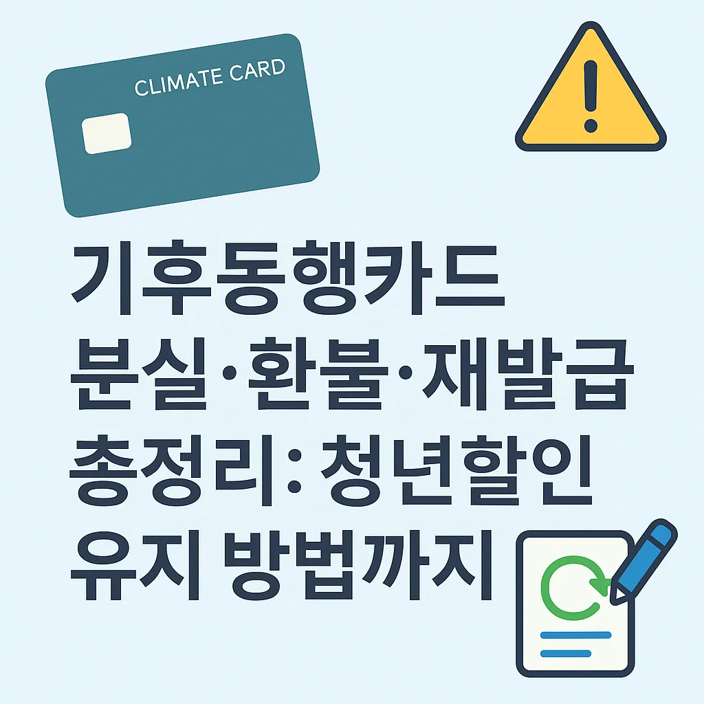 기후동행카드 환불 분실 재발급
