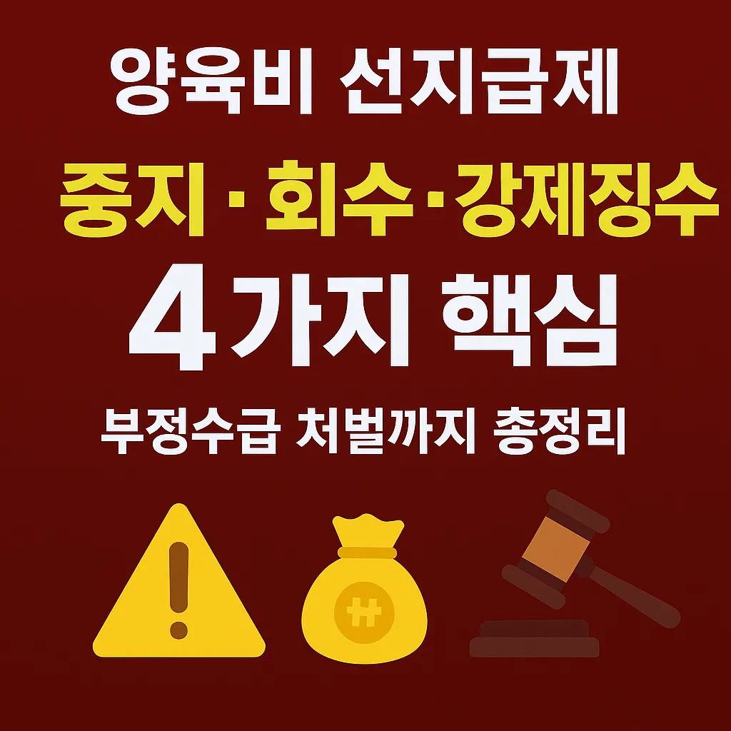 양육비 선지급제 중지 회수 강제징수